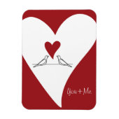 Magnet Flexible Oiseaux modernes simples en amour Coeur rouge (Vertical)