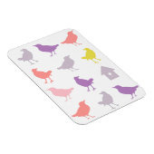 Magnet Flexible Oiseaux pastel rose et violet avec Birdhouse (Côté Droit)