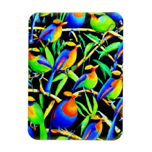 Magnet Flexible Oiseaux Sur Peinture D'Arbre. Commandez dès mainte