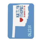 Magnet Flexible Oklahoma Enregistrer la date - Ville personnalisab (Vertical)