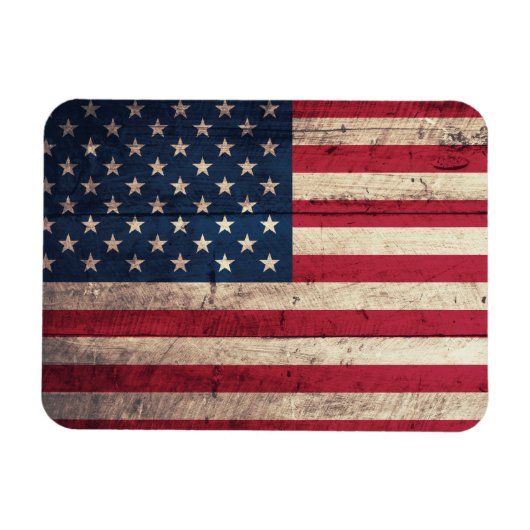 Magnet Flexible Old wooden American Flag (Horizontal)