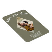 Magnet Flexible Olive Green Diamond Photo Wedding Enregistrer la d (Côté Droit)