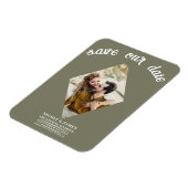 Magnet Flexible Olive Green Diamond Photo Wedding Enregistrer la d (Côté Gauche)