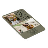Magnet Flexible Olive Green Modern 2 Photos Sauvez la date Mariage (Côté Droit)