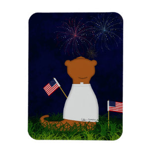 Magnet Flexible Oliver La Loutre Regardant Les Feux D'Artifice