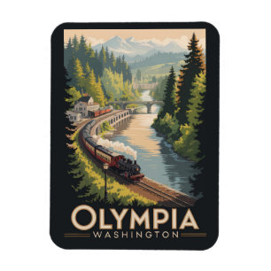 Magnet Flexible Olympia illustration de voyage art vintage Washing