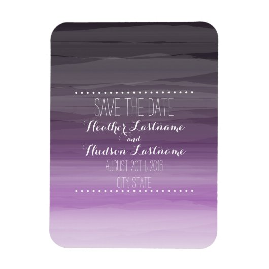 Magnet Flexible Ombré Plum foncé Mariage Enregistrer La Date Magne (Vertical)