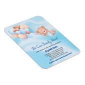 Magnet Flexible On Peut Attendre De Beau Beige Baby shower Garçon (Côté Droit)