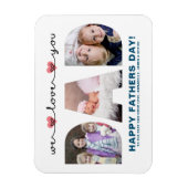 Magnet Flexible On t'aime papa | Photo Fête des pères (Vertical)