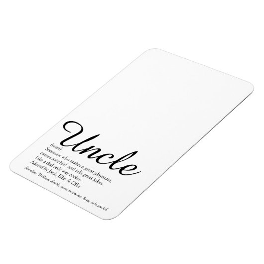 Magnet Flexible Oncle le plus froid jamais, Script de définition d (Côté Gauche)