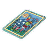 Magnet Flexible Oncle PATRIOTIQUE SAM TURTLE, FUNNY FIRECRACKER Cu (Côté Gauche)