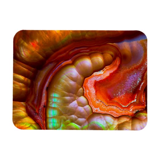 Magnet Flexible Opale de feu rouge iridescente (Horizontal)