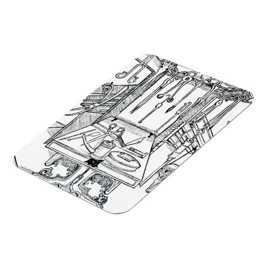 Magnet Flexible Operating table and surgical instruments, from 'Da (Côté Gauche)