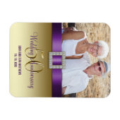 Magnet Flexible Or 50e anniversaire Mariage Aimant pourpre (Horizontal)