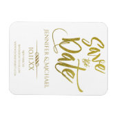 Magnet Flexible Or et blanc Enregistrer la date (Horizontal)