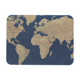 Magnet Flexible Or et carte bleue du monde