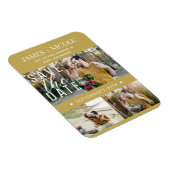 Magnet Flexible Or moderne Enregistrer la date Mariage 3 photos (Côté Droit)