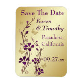 Magnet Flexible Or, Papillon Violet Floral Enregistrer L'Aimant Da (Vertical)