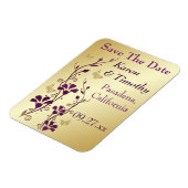 Magnet Flexible Or, Papillon Violet Floral Enregistrer L'Aimant Da (Côté Gauche)