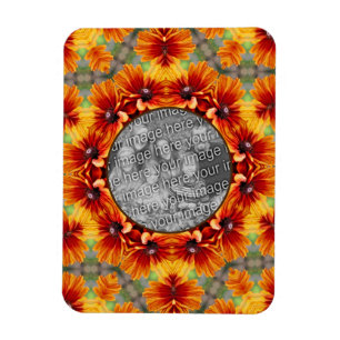 Magnet Flexible Orange Black Eyed Susan Daisy Ajouter Votre Photo