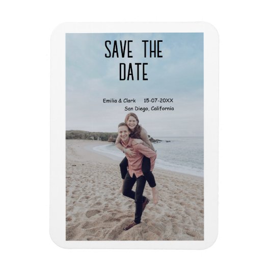 Magnet Flexible orange boho enregistrer la date QR ajouter le nom (Vertical)