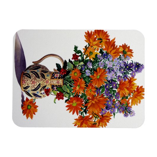 Magnet Flexible Orange Chrysanthèmes (Horizontal)