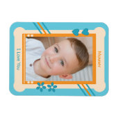 Magnet Flexible Orange et bleu amour vous maman photo (Horizontal)