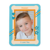 Magnet Flexible Orange et bleu amour vous maman photo (Vertical)