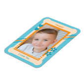 Magnet Flexible Orange et bleu amour vous maman photo (Côté Gauche)