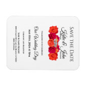 Magnet Flexible Orange et rose-Blossoms-Enregistrer la date- (Horizontal)