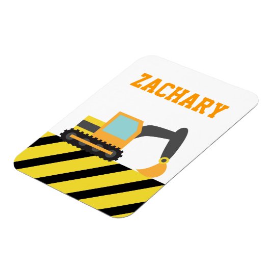 Magnet Flexible Orange Excavateur, Véhicule De Construction Pour E (Côté Gauche)