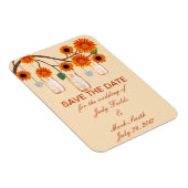 Magnet Flexible Orange Fleurs Mason Jarres Enregistrer L'Aimant Da (Côté Droit)