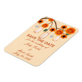 Magnet Flexible Orange Fleurs Mason Jarres Enregistrer L'Aimant Da (Côté Gauche)