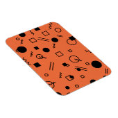 Magnet Flexible Orange, fun, trendy, geometric Memphis graphic (Côté Droit)
