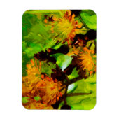 Magnet Flexible Orange Hawkweed Blosse L'Impressionnisme Abstrait (Vertical)
