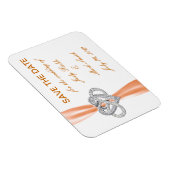 Magnet Flexible Orange Infinity Heart Enregistrer L'Aimant Date (Côté Droit)