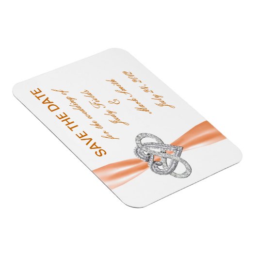 Magnet Flexible Orange Infinity Heart Enregistrer L'Aimant Date (Côté Droit)