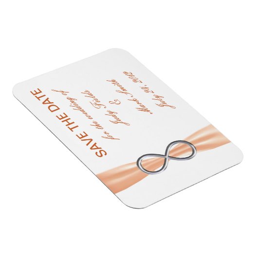 Magnet Flexible Orange Infinity Wedding Enregistrer L'Aimant Date (Côté Droit)