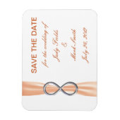 Magnet Flexible Orange Infinity Wedding Enregistrer L'Aimant Date (Vertical)