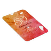 Magnet Flexible Orange rouge 50 anniversaire ajouter nom date p (Côté Droit)
