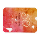 Magnet Flexible Orange rouge 50 anniversaire ajouter nom date p (Horizontal)
