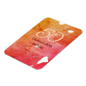 Magnet Flexible Orange rouge 50 anniversaire ajouter nom date p (Côté Gauche)