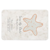 Magnet Flexible Orange Rustic Starfish Enregistrer la date (Horizontal)