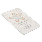 Magnet Flexible Orange Rustic Starfish Enregistrer la date (Côté Droit)