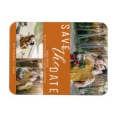 Magnet Flexible Orange Spice Save the Date Mariage 3 Photos (Horizontal)