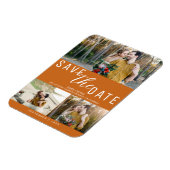 Magnet Flexible Orange Spice Save the Date Mariage 3 Photos (Côté Gauche)