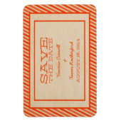 Magnet Flexible Orange Trendy Stripes Enregistrer l'aimant Date (Vertical)