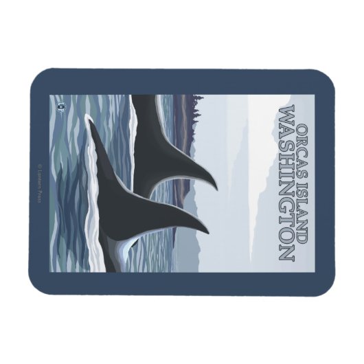 Magnet Flexible Orca Whales #1 - Orcas Island, Washington (Horizontal)