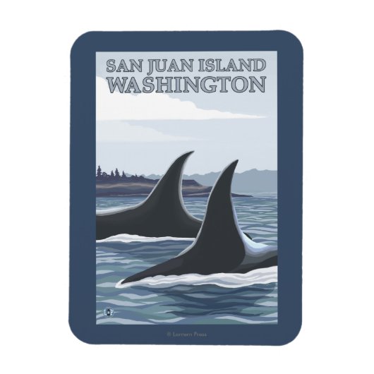 Magnet Flexible Orca Whales #1 - San Juan Island, Washington (Vertical)
