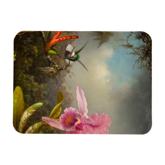 Magnet Flexible Orchidée avec deux colibris Heade (Horizontal)